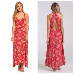 Billabong Beyond Golden Maxi Dress Red Floral Med
